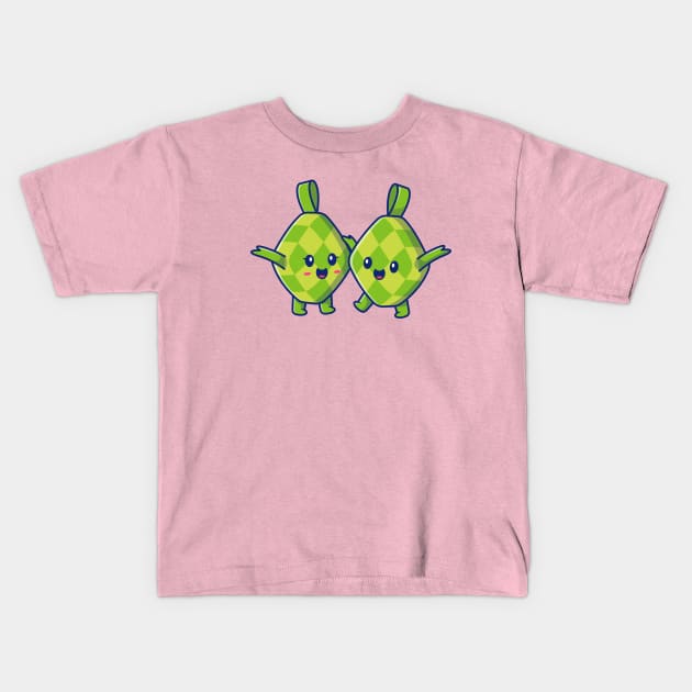 Cute Ketupat Cartoon Kids T-Shirt by Catalyst Labs